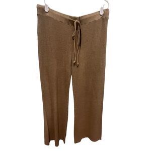 NWT Monrow women's size medium‎ tan mesh lounge pants with drawstring and pocket